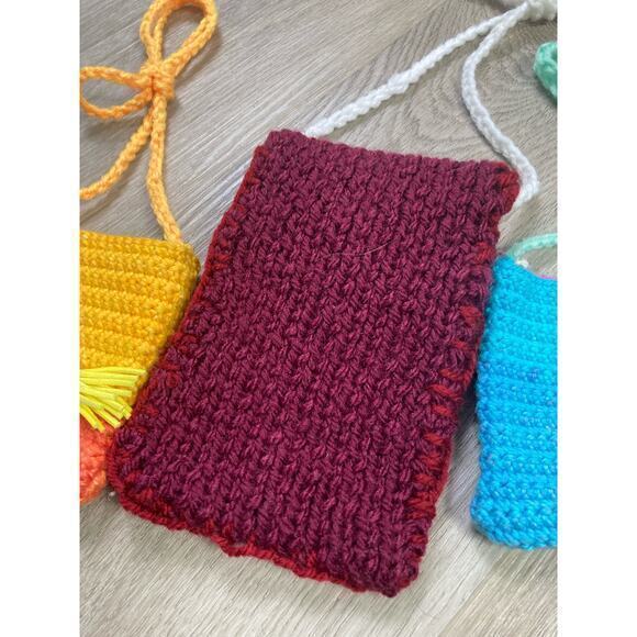 Handmade Crochet Mini Bag Set - Unbranded Multicolor Bags Pouch Lot - Picture 8 of 12